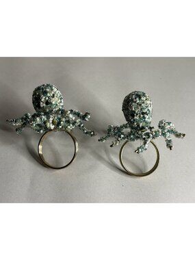 Set of 2 Beaded OCTOPUS Napkin Rings  Pier 1 Imports Coastal Beach Decor